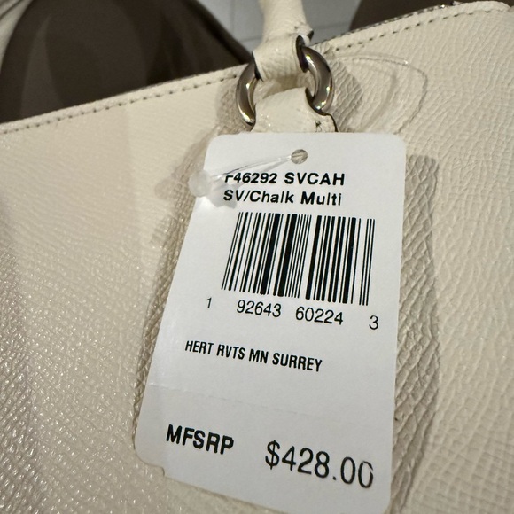 Coach Mini Surrey Crossbody Chalk Multi Heart Print F46292 NWT Satchel Bag - Picture 5 of 8